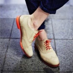 Cole Haan Women's Gramercy Sandstone Leather Oxford Shoes Size 7